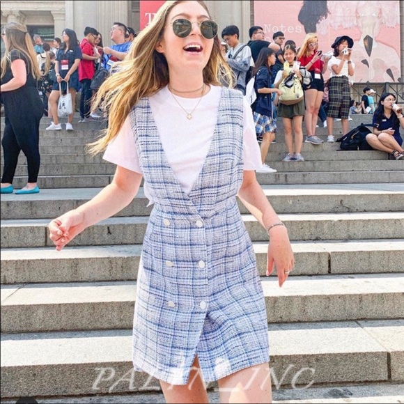 ❤️❤️NWT ZARA PLAID PINAFORE DRESS - Picture 3 of 13